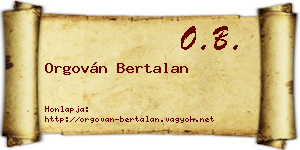 Orgován Bertalan névjegykártya